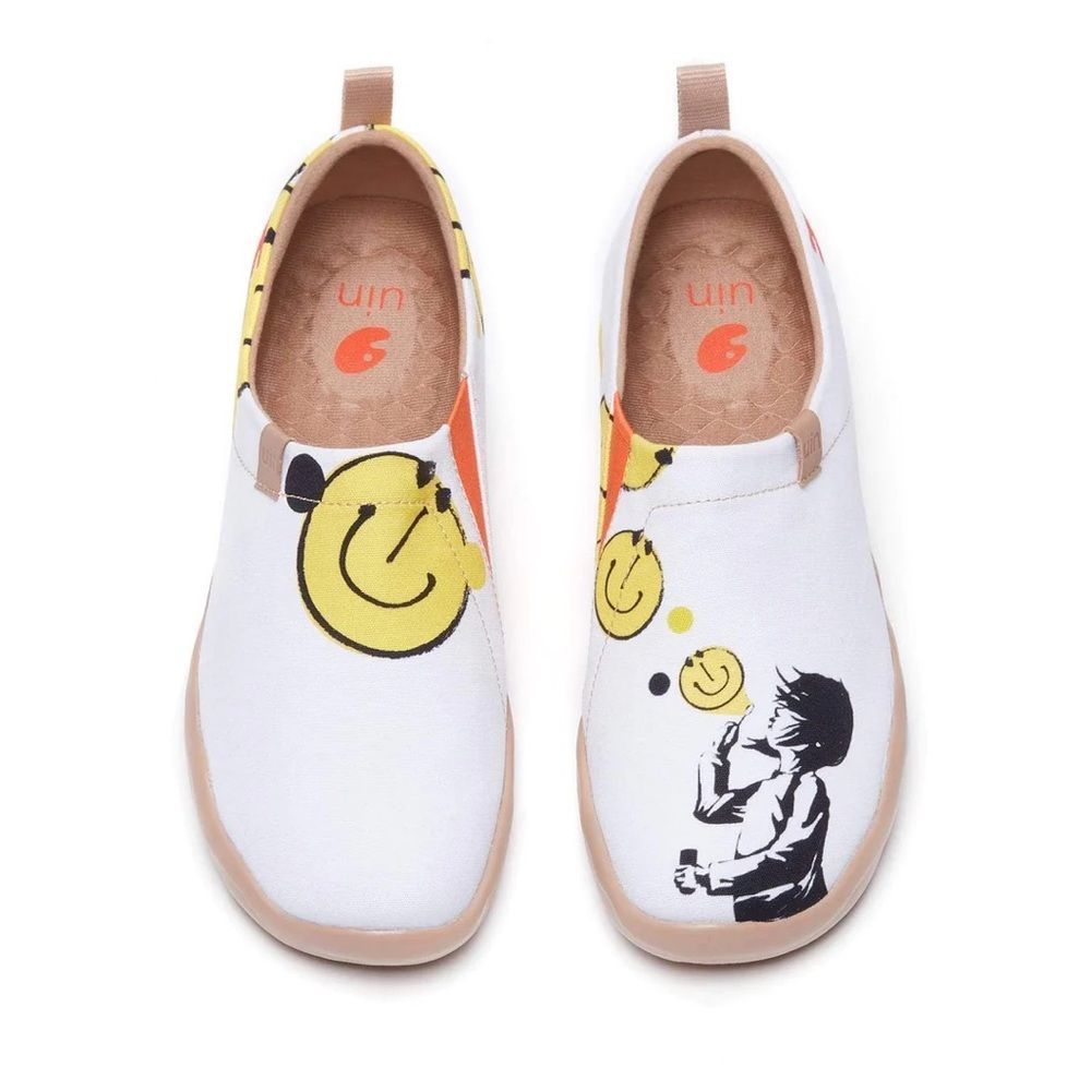 UIN Women's Sneakers Comfort Walking Canva Travel Shoes (Popping Hapiness)